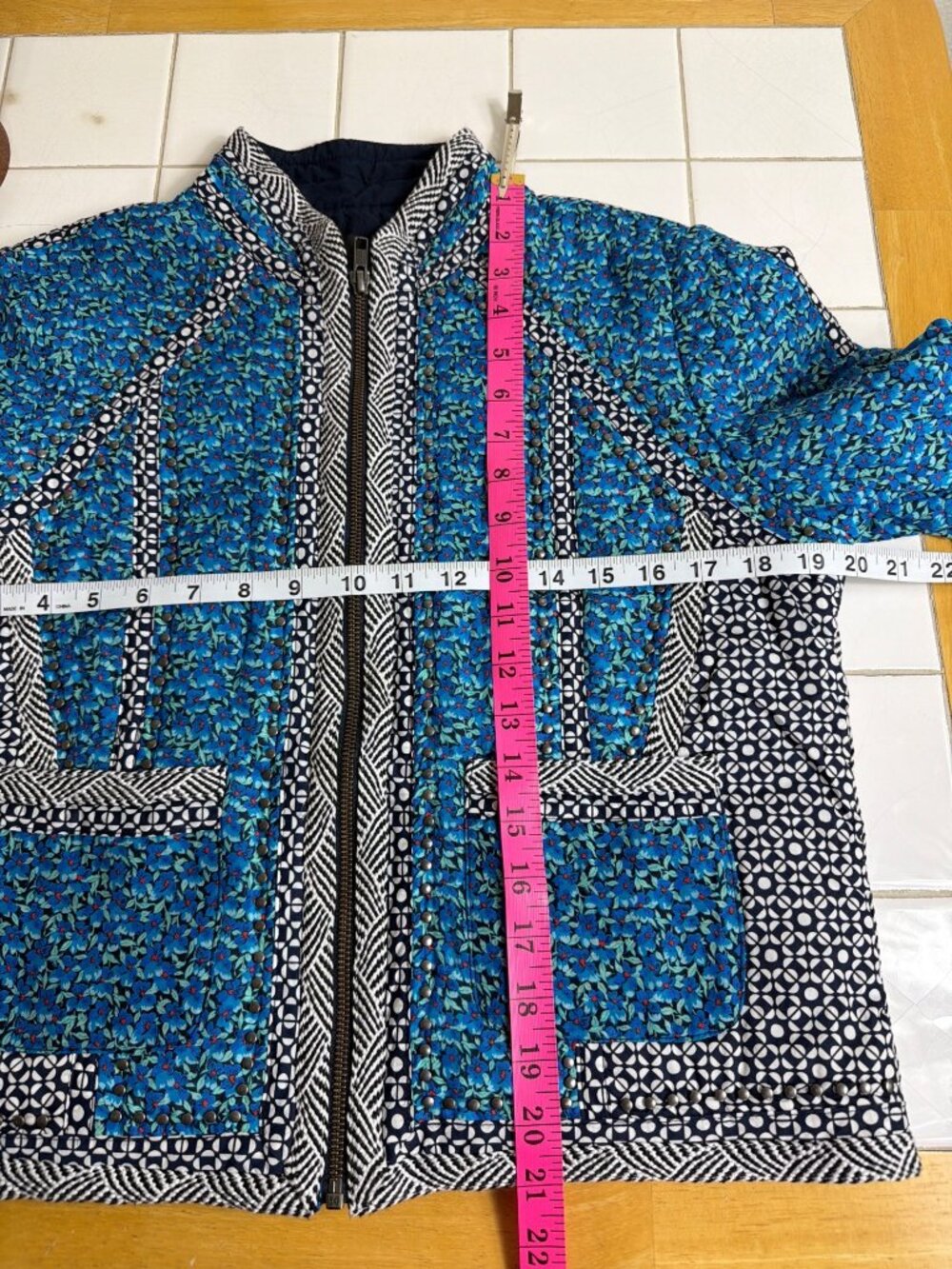J.Crew Collection Quilted Cotton Silk Floral Studded Jacket Size 12 NWOT - Picture 14 of 16